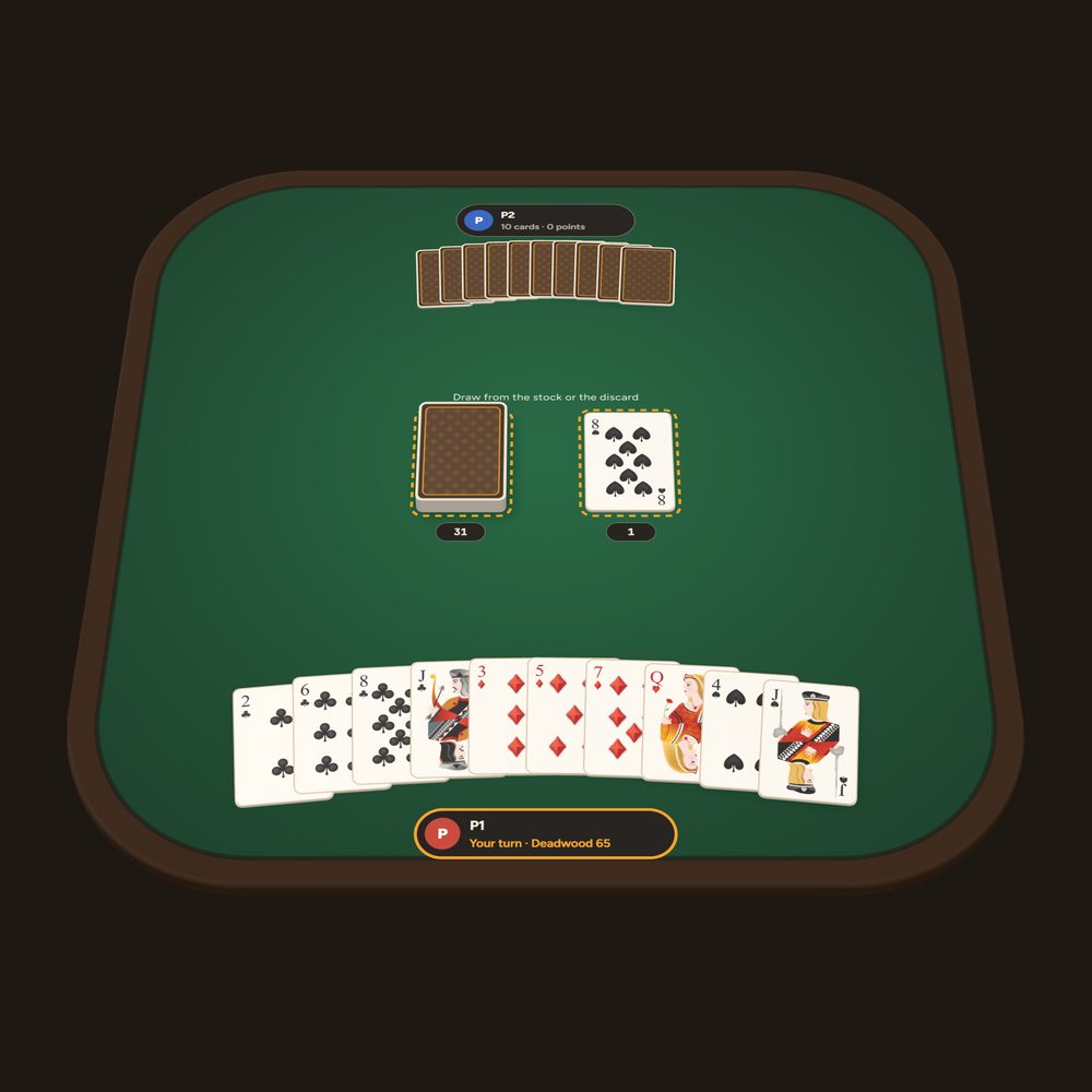 Gin Rummy board