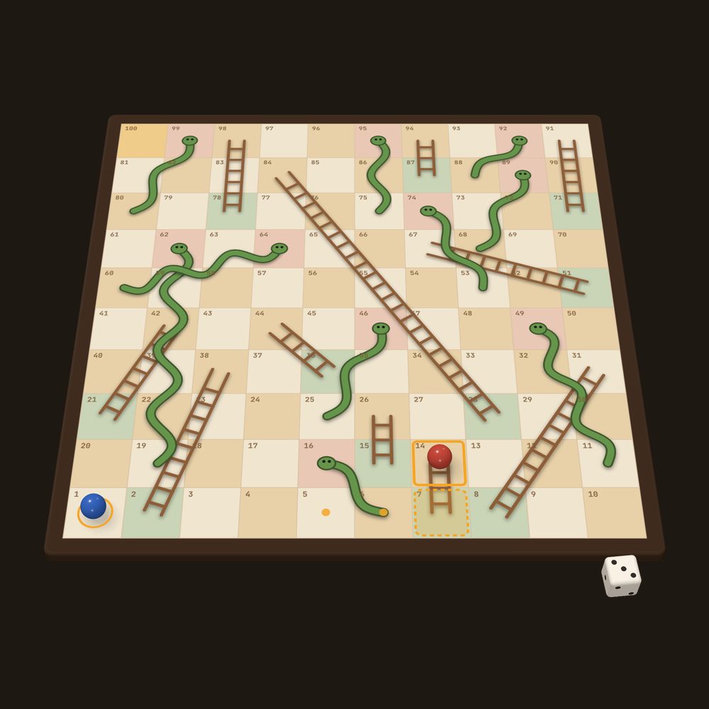 Snakes & Ladders board